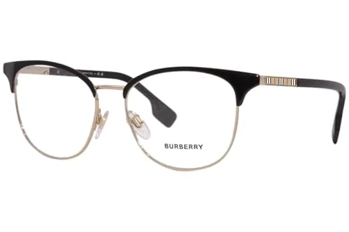 Burberry BE 1313Q 1237 Black Light Gold Metal Square Eyeglasses 53mm