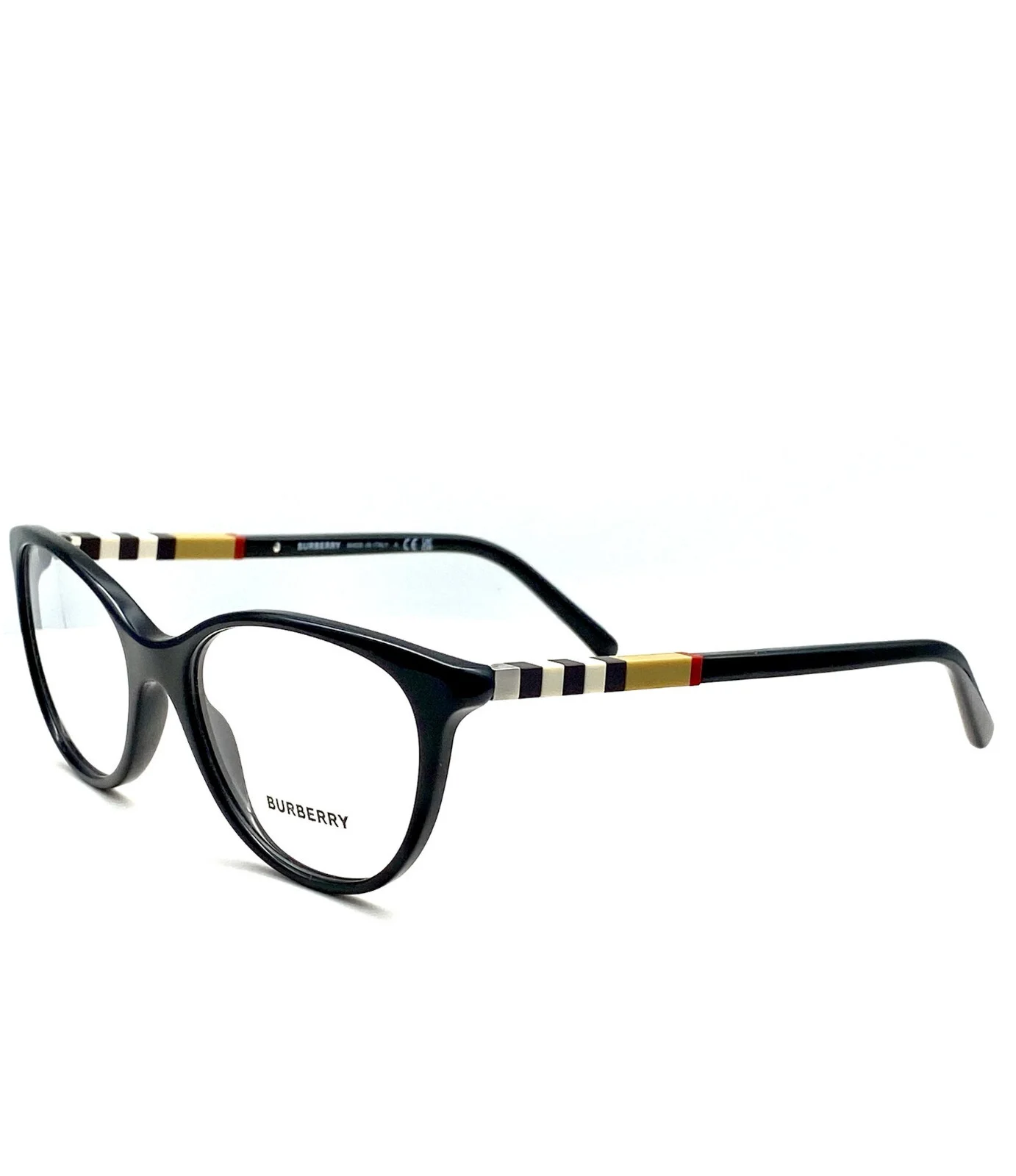 Burberry BE2205 3001 Black Full-Rim Cat-Eye Women