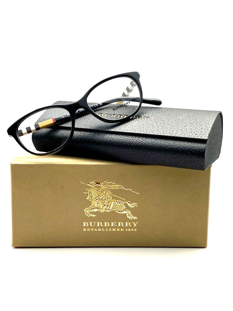 Burberry BE2205 3001 Black Full-Rim Cat-Eye Women 2