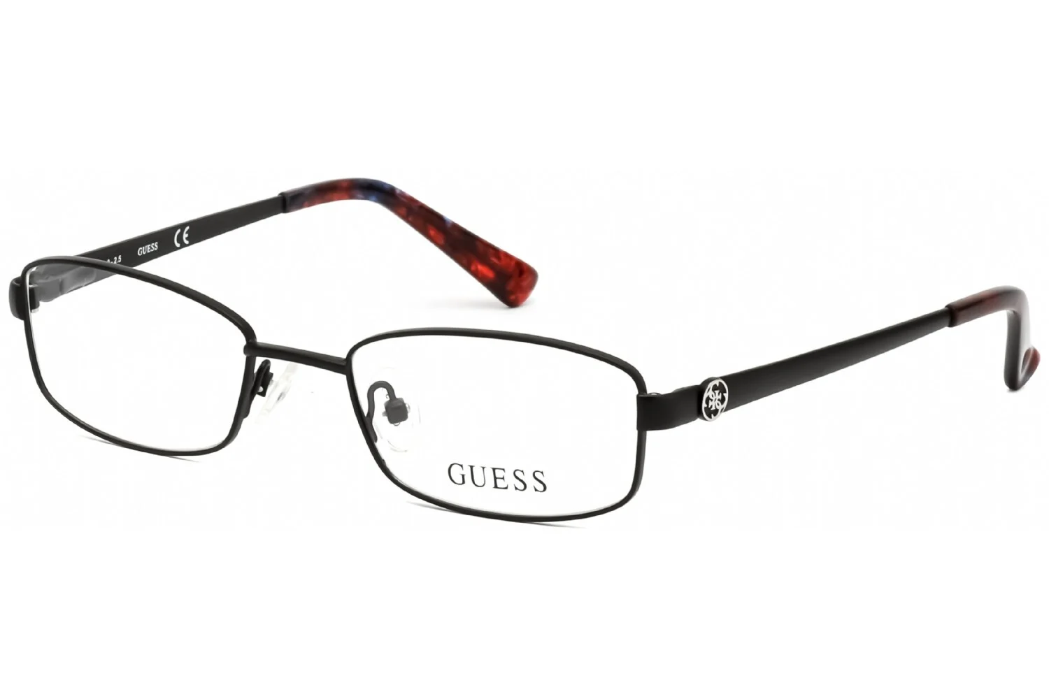 GUESS Women GU2524 002 Matte Black Rectangular Frame Eyeglasses 49mm