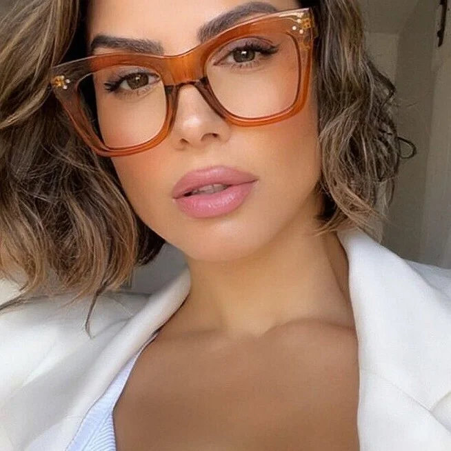 Oversized thick frames catherine Women Eyeglasses Clear Lens Shadz SQUARE NERD